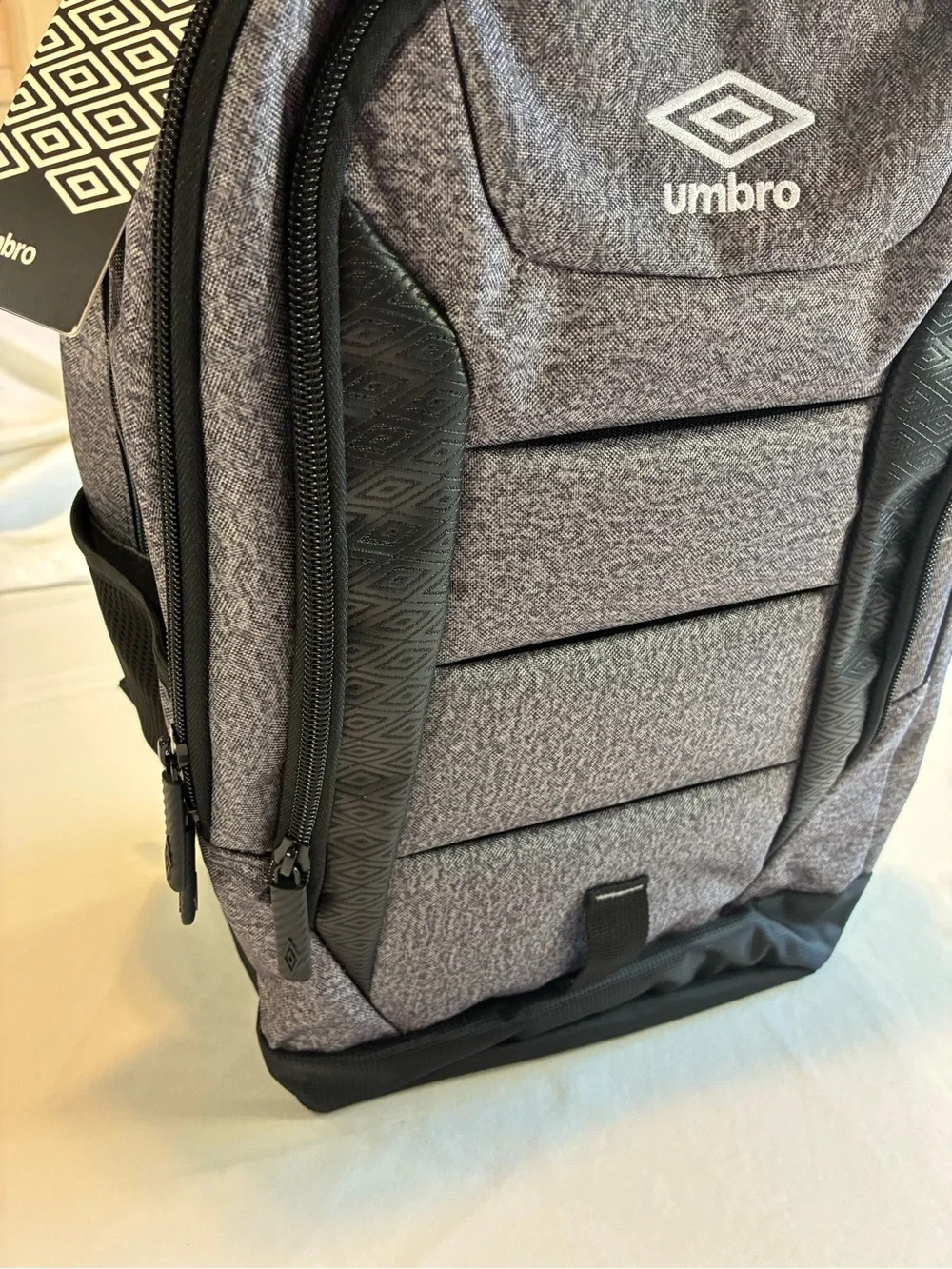 Umbro Heather Grey Padded Backpack with Laptop Compartment